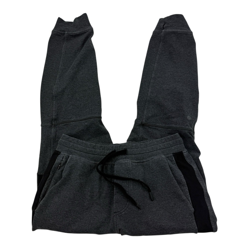 Lululemon Gray & Black Elastic Stretch Drawstring Band Jogger Sweatpants M